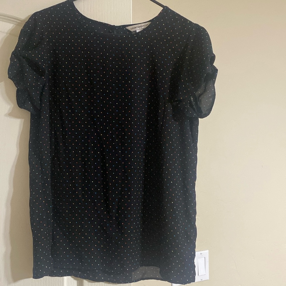 Counterparts blouse. 100% polyester.  EUC.